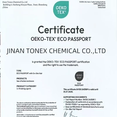 OEKO TEX Certificate OEKO TEX Certificate